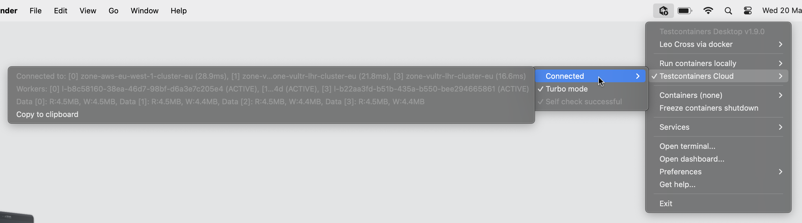 Testcontainers Desktop check turbo mode is enabled